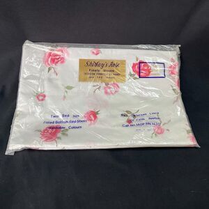 Shirleys Rose Pink Floral Twin Fitted Sheet NOS